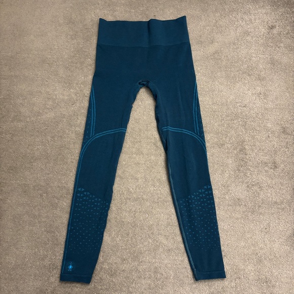 Smartwool Intraknit Active Base Layer Bottoms Leggings Teal - Picture 3 of 9